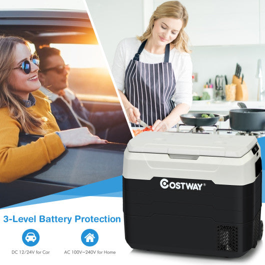 42 QT Portable Dual-Zone Car Refrigerator-White - Set Shop and Smile