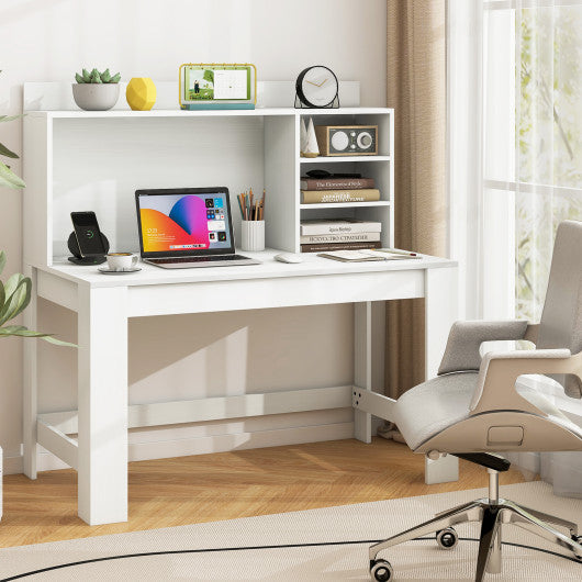 48 Inch Writing Computer Desk with Anti-Tipping Kits and Cable Management Hole-White