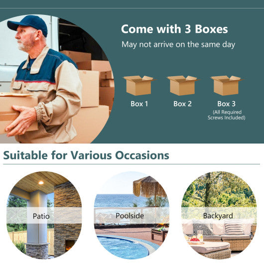 4 Pieces Patio Rattan Furniture Set with Tempered Glass Coffee Table-Turquoise - Set Shop and Smile