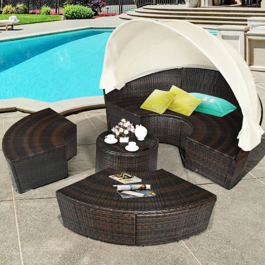 Outdoor Daybed with Retractable Canopy - Set Shop and Smile