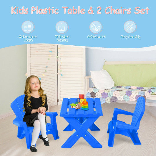 3-Piece Plastic Children Play Table Chair Set-Red - Set Shop and Smile