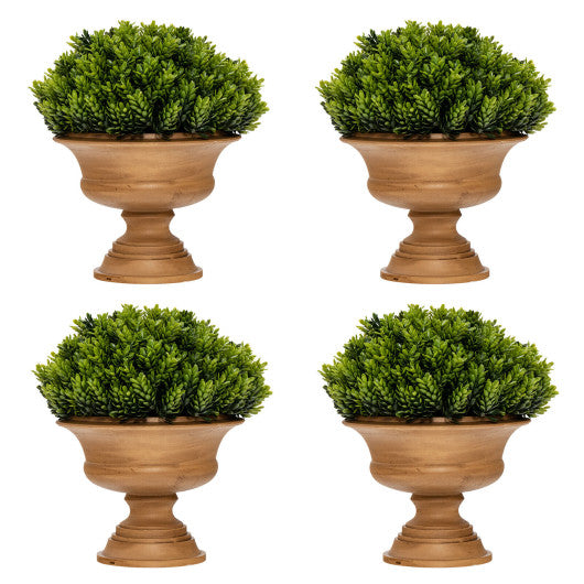 4 Pack Artificial Boxwood Topiary Trees - Set Shop and Smile