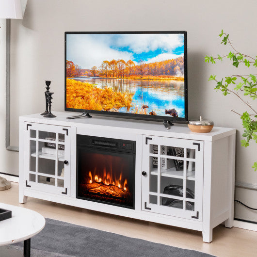 58 Inch Fireplace TV Stand with Remote Control for TVs up to 65 Inch-Black - Set Shop and Smile