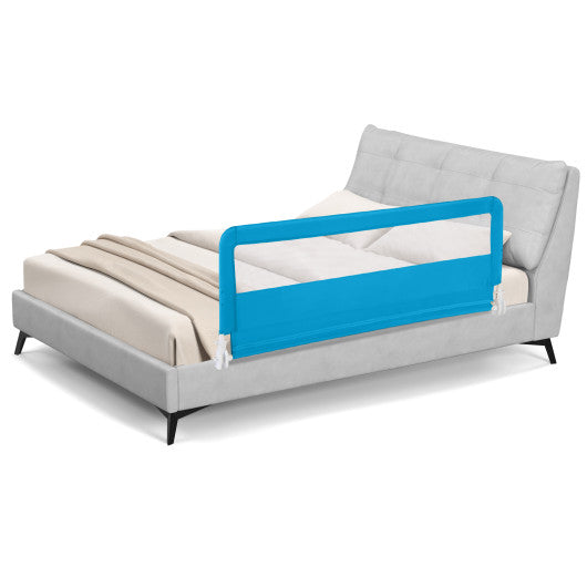 59 Inch Folding Breathable Baby Bed Rail Guard with Safety Strap-Beige