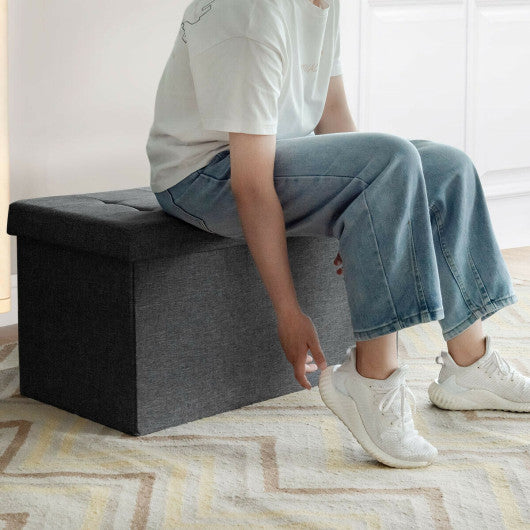 31.5 Inch Fabric Foldable Storage with Removable Storage Bin-Dark Gray - Set Shop and Smile