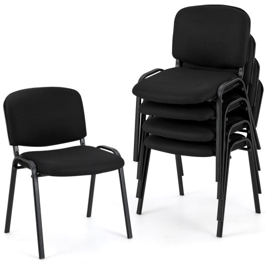 Office Chair with Metal Frame and Padded Cushions for Conference Room-Set of 5