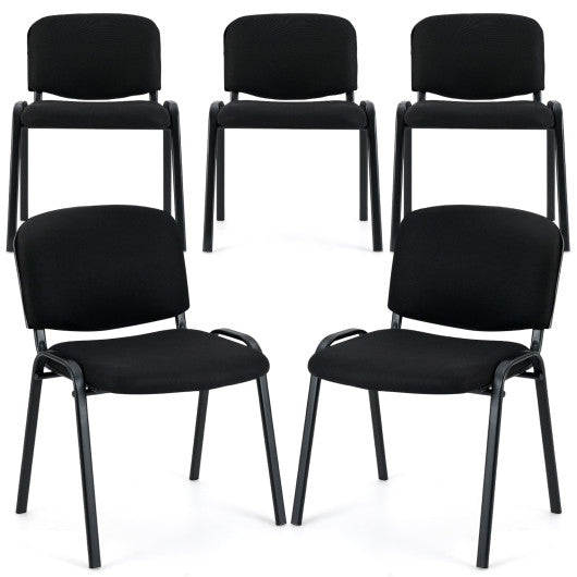 Office Chair with Metal Frame and Padded Cushions for Conference Room-Set of 5