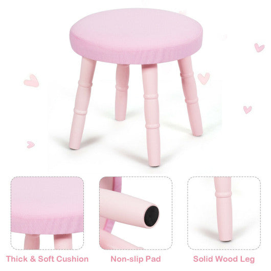 Kids Vanity Makeup Table & Chair Set Make Up Stool-White - Set Shop and Smile