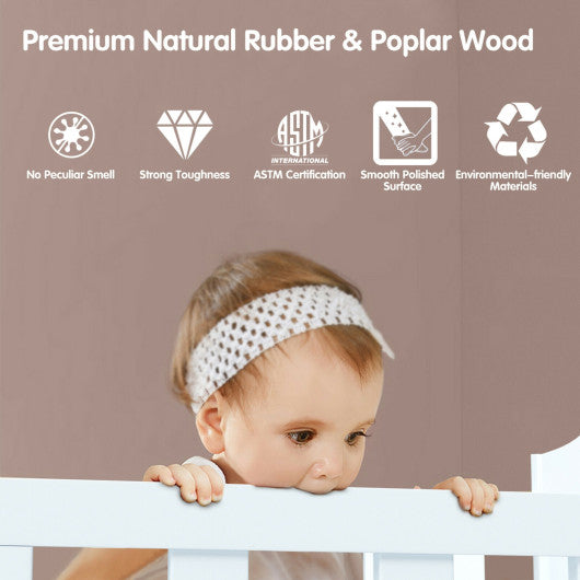 2-in-1 Classic Convertible Wooden Toddler Bed with 2 Side Guardrails for Extra Safety-Brown - Set Shop and Smile