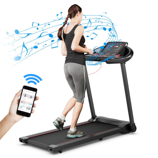 2.25HP Electric Running Machine Treadmill with Speaker and APP Control-Blue - Set Shop and Smile