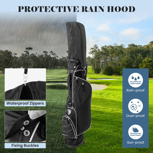 Golf Stand Cart Bag with 4 Way Divider Carry Organizer Pockets-Black - Set Shop and Smile