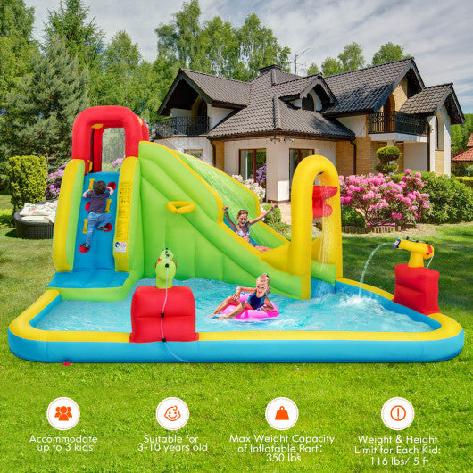 Outdoor Inflatable Water Bounce House with 480W Blower - Set Shop and Smile