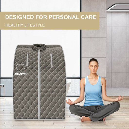 Portable Personal Steam Sauna Spa with 3L Blast-proof Steamer Chair-Coffee - Set Shop and Smile