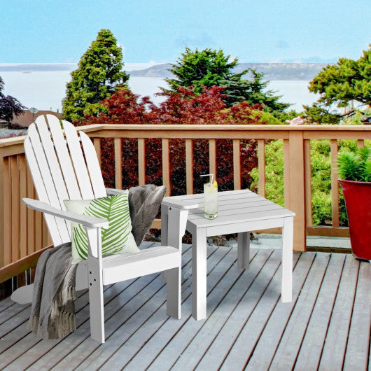 Acacia Wood Outdoor Adirondack Chair with Ergonomic Design-White - Set Shop and Smile