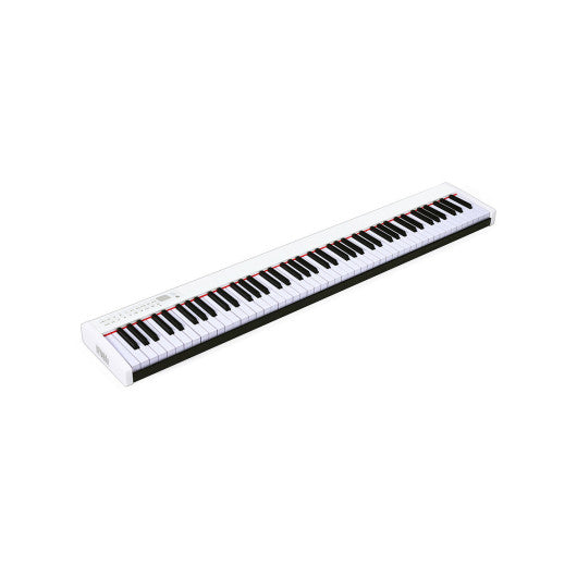 88-Key Portable Full-Size Semi-weighted Digital Piano Keyboard-White - Set Shop and Smile