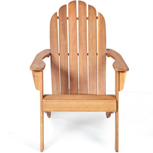 Acacia Wood Outdoor Adirondack Chair with Ergonomic Design-Gray - Set Shop and Smile