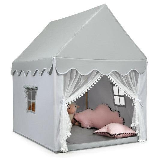 Kids Large Play Castle Fairy Tent with Mat-Beige - Set Shop and Smile