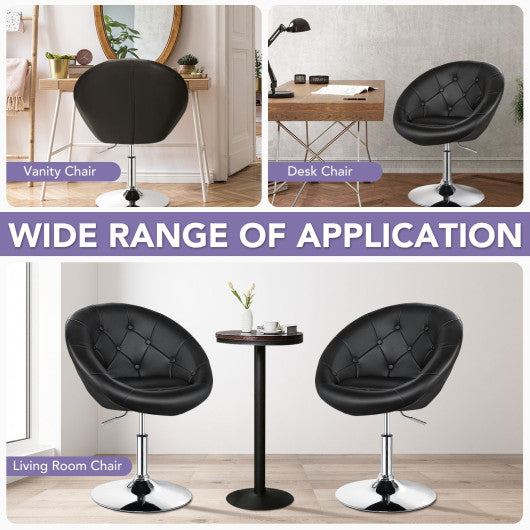 1 Piece Adjustable Modern Swivel Round Tufted-White - Set Shop and Smile