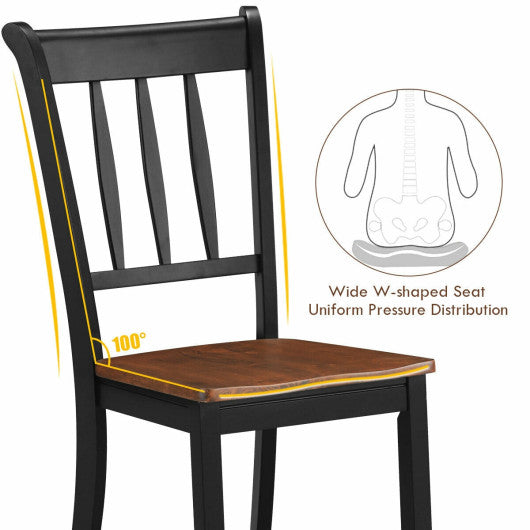 2 Pieces Solid Whitesburg Spindle Back Wood Dining Chairs-Black - Set Shop and Smile