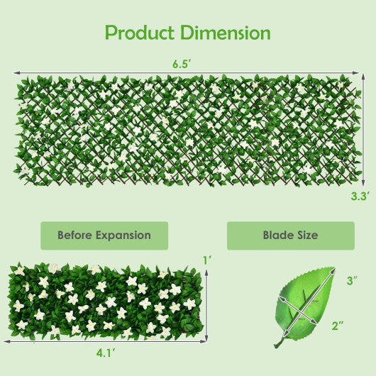 4 Pieces Expandable Faux Ivy Privacy Screen Fence Panel Pack with Flower-Purple - Set Shop and Smile