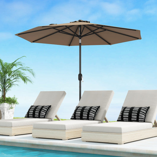 9' Half Round Patio Umbrella Sunshade without Weight Base