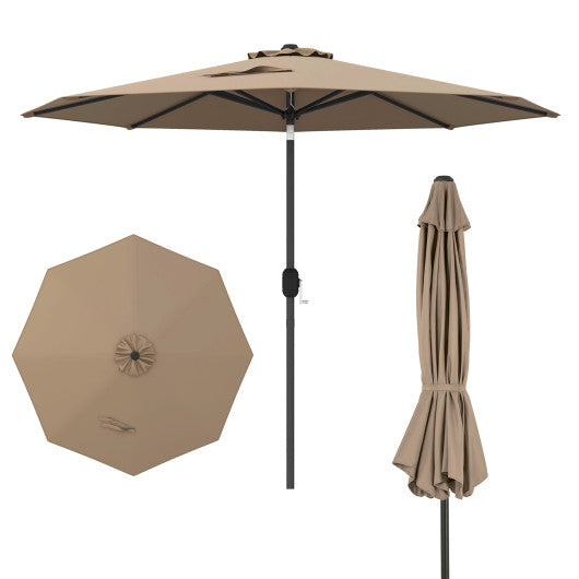 9' Half Round Patio Umbrella Sunshade without Weight Base
