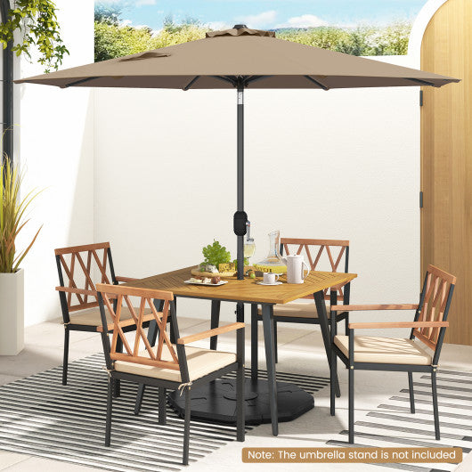 9' Half Round Patio Umbrella Sunshade without Weight Base