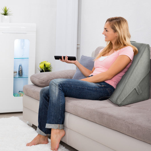 Adjustable Memory Foam Reading Sleep Back Support Pillow-Gray - Set Shop and Smile