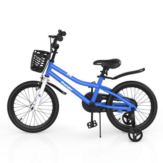 18 Feet Kid's Bike with Removable Training Wheels-Black & White - Set Shop and Smile