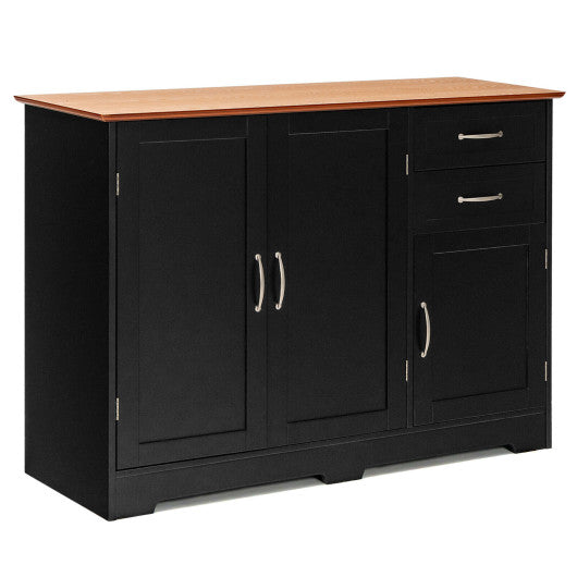 Buffet Storage Cabinet with 2-Door Cabinet and 2 Drawers-Black - Set Shop and Smile