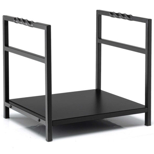 Firewood Log Rack with Unique Handle and Raised Feet-Black - Set Shop and Smile