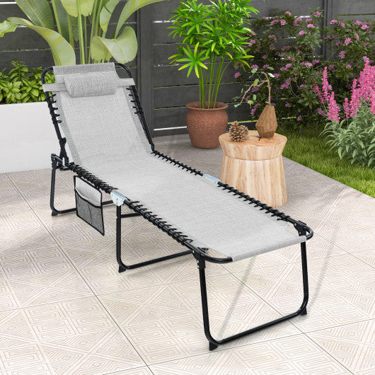 Foldable Recline Lounge Chair with Adjustable Backrest and Footrest - Set Shop and Smile