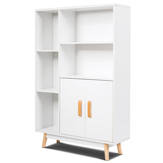 Free Standing Pantry Cabinet with 2 Door Cabinet and 5 Shelves - Set Shop and Smile