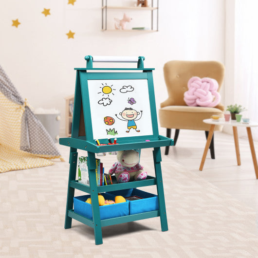 3 in 1 Double-Sided Storage Art Easel-Brown - Set Shop and Smile