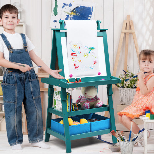 3 in 1 Double-Sided Storage Art Easel-Brown - Set Shop and Smile