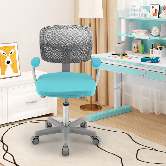 Adjustable Desk Chair with Auto Brake Casters for Kids-Green