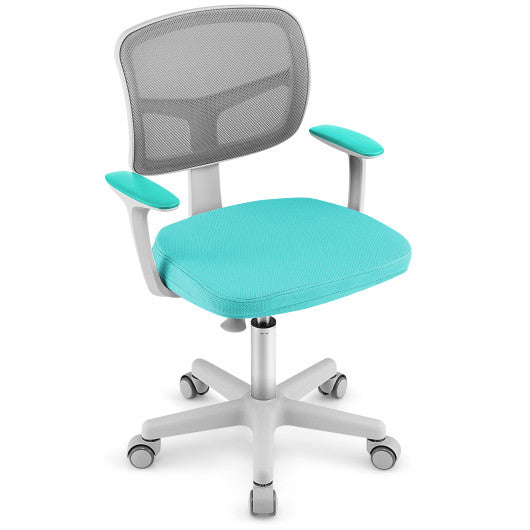 Adjustable Desk Chair with Auto Brake Casters for Kids-Green