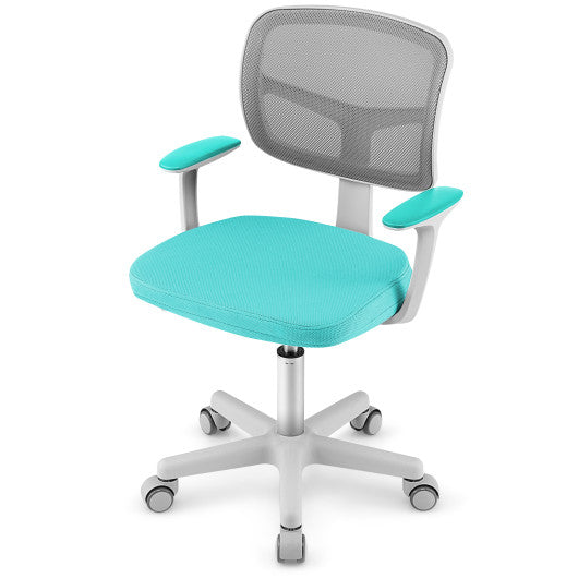 Adjustable Desk Chair with Auto Brake Casters for Kids-Green