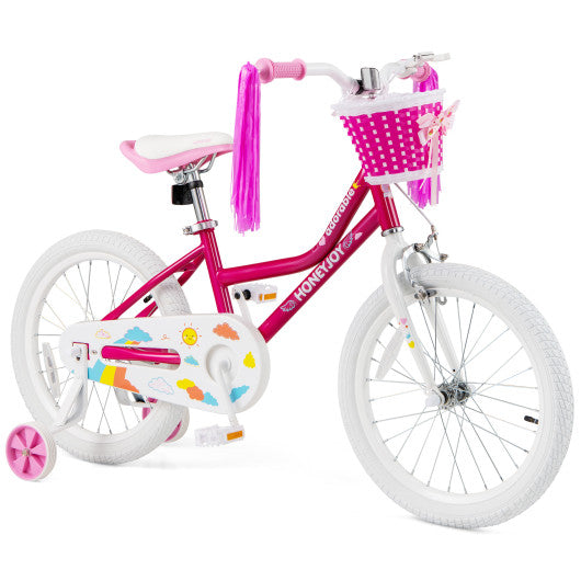 Kids Bicycle 18 Inch Toddler and Kids Bike with Training Wheels for 6-8 Year Old Kids-Pink - Set Shop and Smile