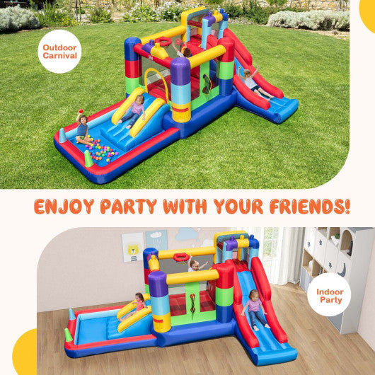 Inflatable Bounce House with 680W Blower and Ball Pit - Set Shop and Smile