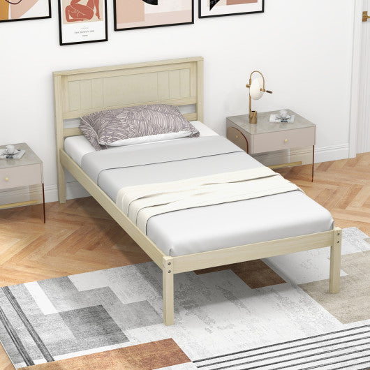 Twin/Full/Queen Size Wooden Bed Frame with Headboard and Slat Support-Full Size - Set Shop and Smile