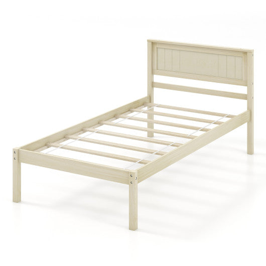 Twin/Full/Queen Size Wooden Bed Frame with Headboard and Slat Support-Full Size - Set Shop and Smile