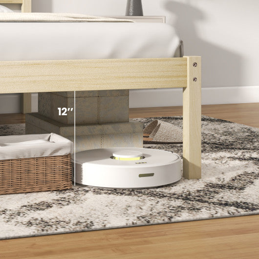 Twin/Full/Queen Size Wooden Bed Frame with Headboard and Slat Support-Full Size - Set Shop and Smile