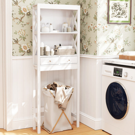 Toilet Space Saver Bathroom Organizer Storage Shelf with Drawers