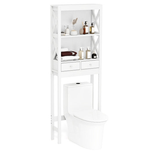 Toilet Space Saver Bathroom Organizer Storage Shelf with Drawers