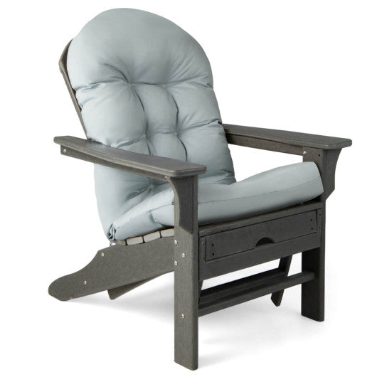 Patio Adirondack Chair Cushion with Fixing Straps and Seat Pad-Gray - Set Shop and Smile