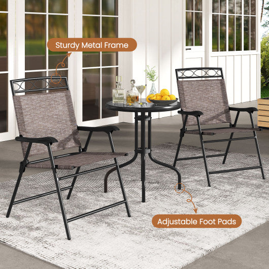 Patio Dining Set with Patio Folding Chairs and Table