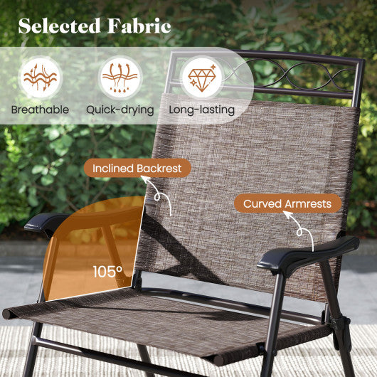 Patio Dining Set with Patio Folding Chairs and Table