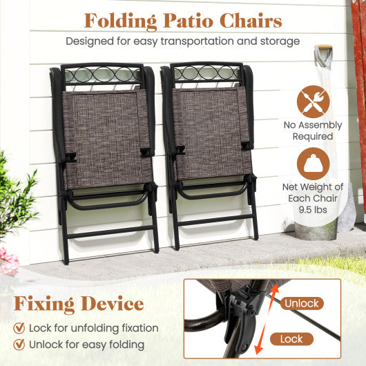 Patio Dining Set with Patio Folding Chairs and Table