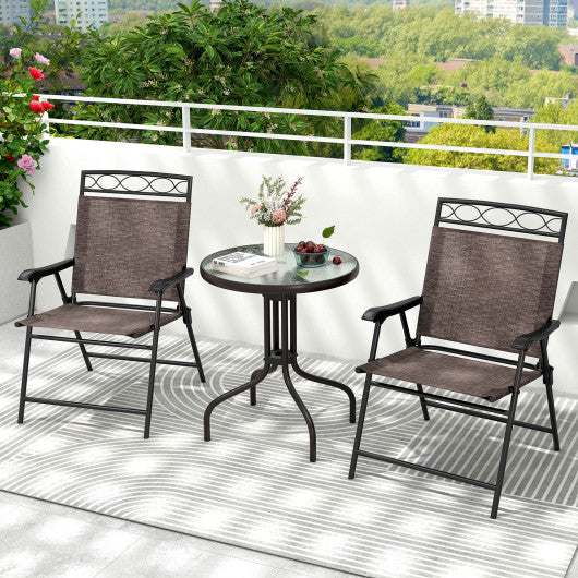 Patio Dining Set with Patio Folding Chairs and Table